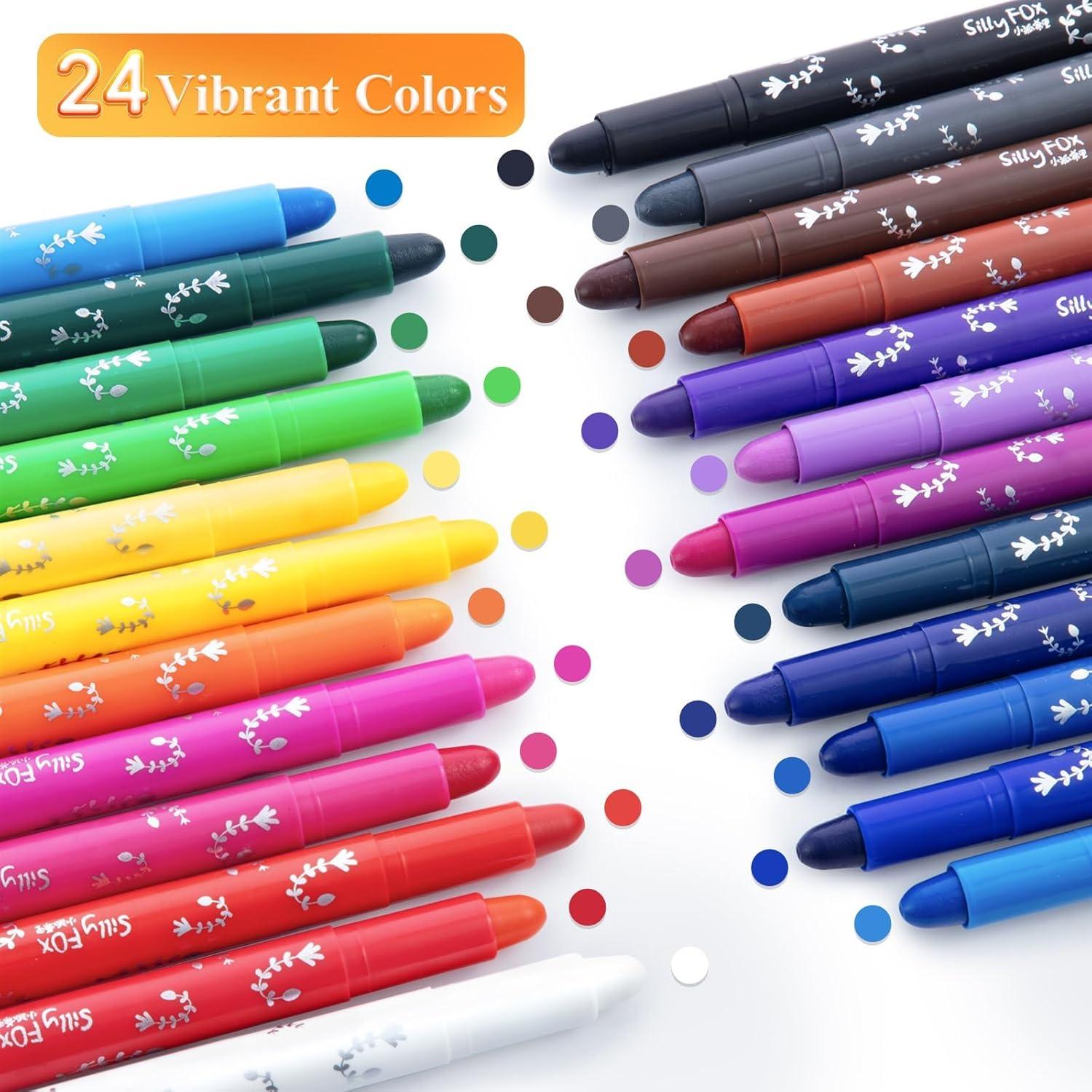 M&G Palitos de Pintura Tempera 24 Colores Lavables para Niños