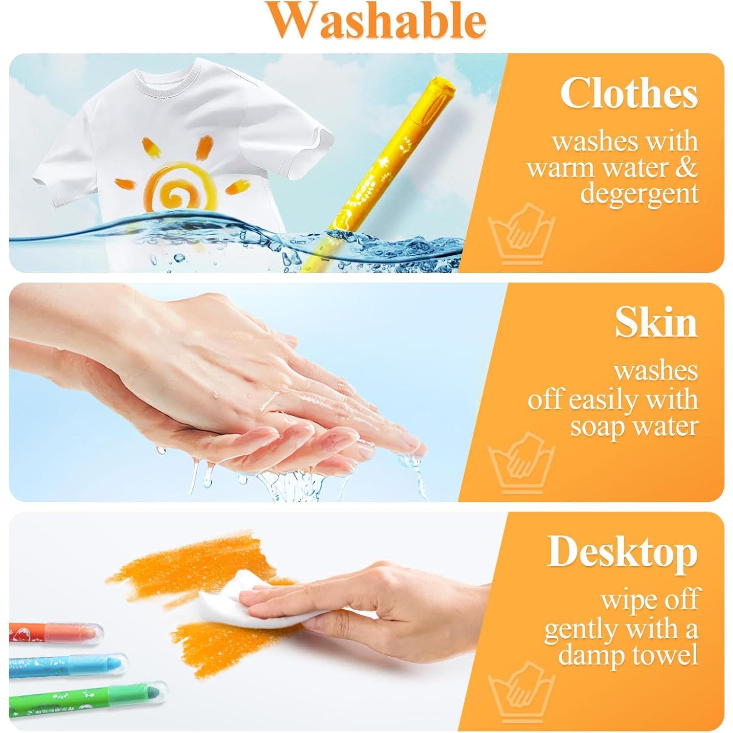 M&G Palitos de Pintura Tempera 24 Colores Lavables para Niños