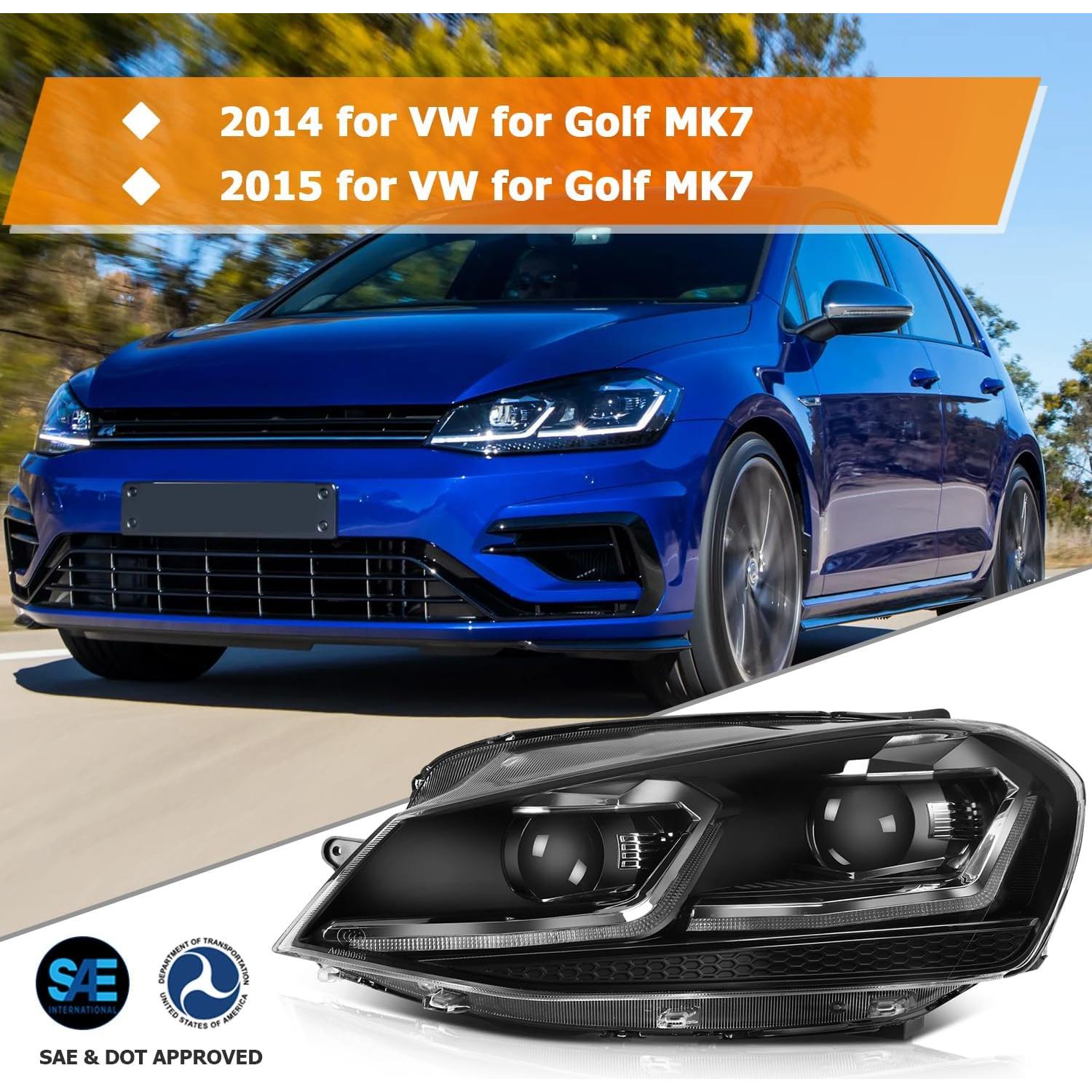 Conjunto de Faros LED LBRST para Golf 2014-2015 Carcasa Negra