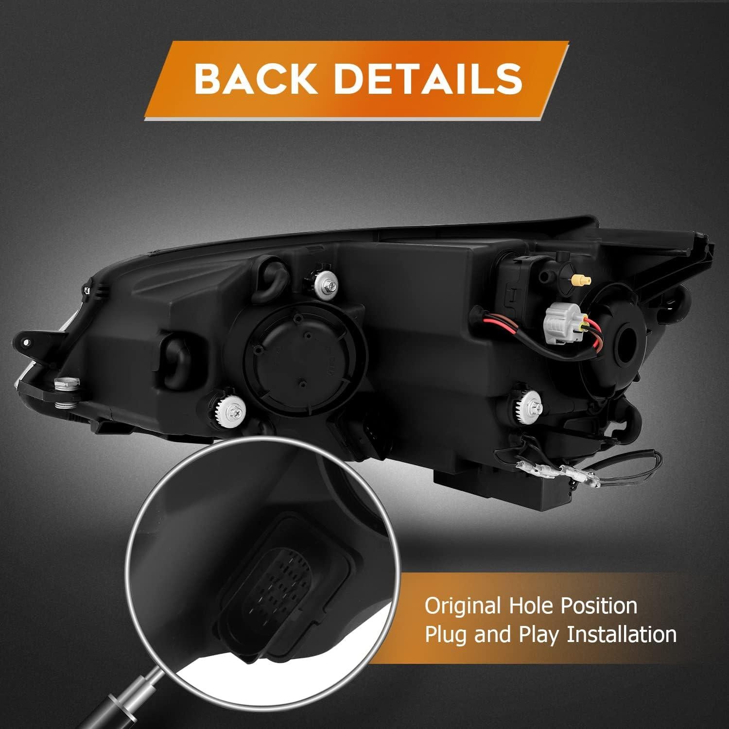 Conjunto de Faros LED LBRST para Golf 2014-2015 Carcasa Negra