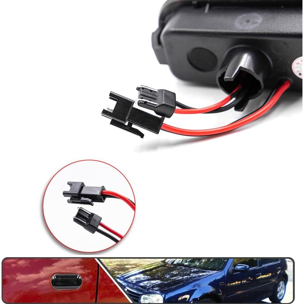 2 Piezas Luz de Marcador Lateral LED Ámbar Lente Ahumada VW