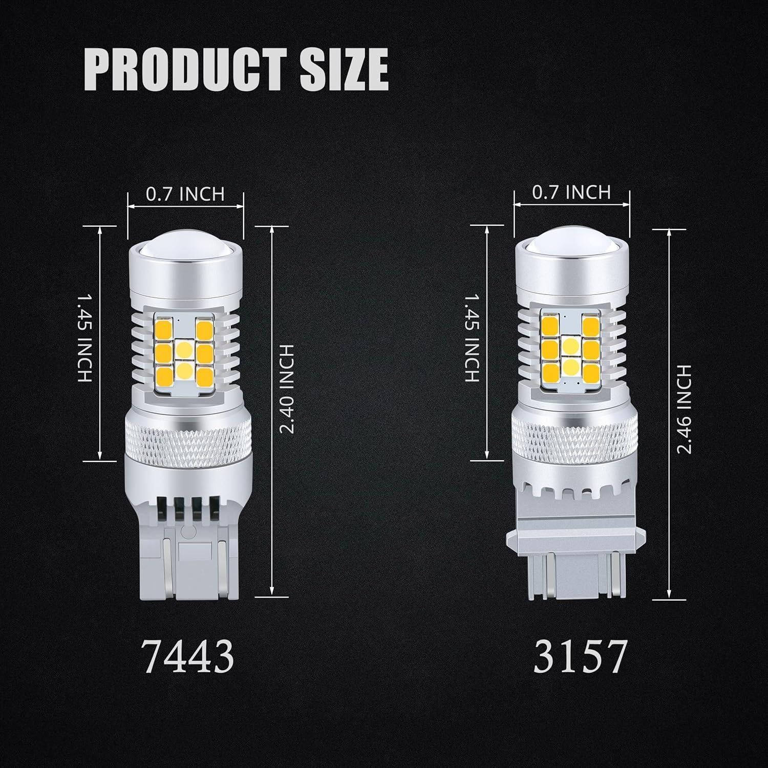 Bombillas LED Switchback T25 3157 3457 Alla 6000K Ámbar