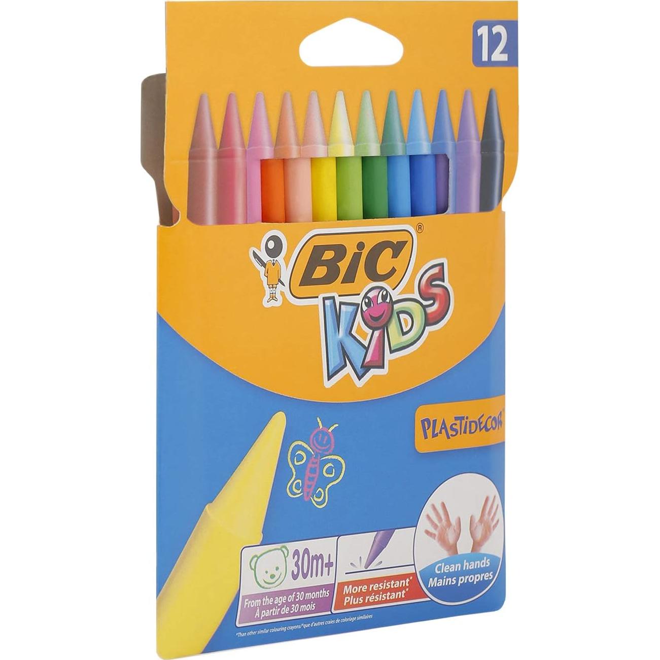 Crayones BIC Kids Plastidecor Afilables 12 Colores Asortidos