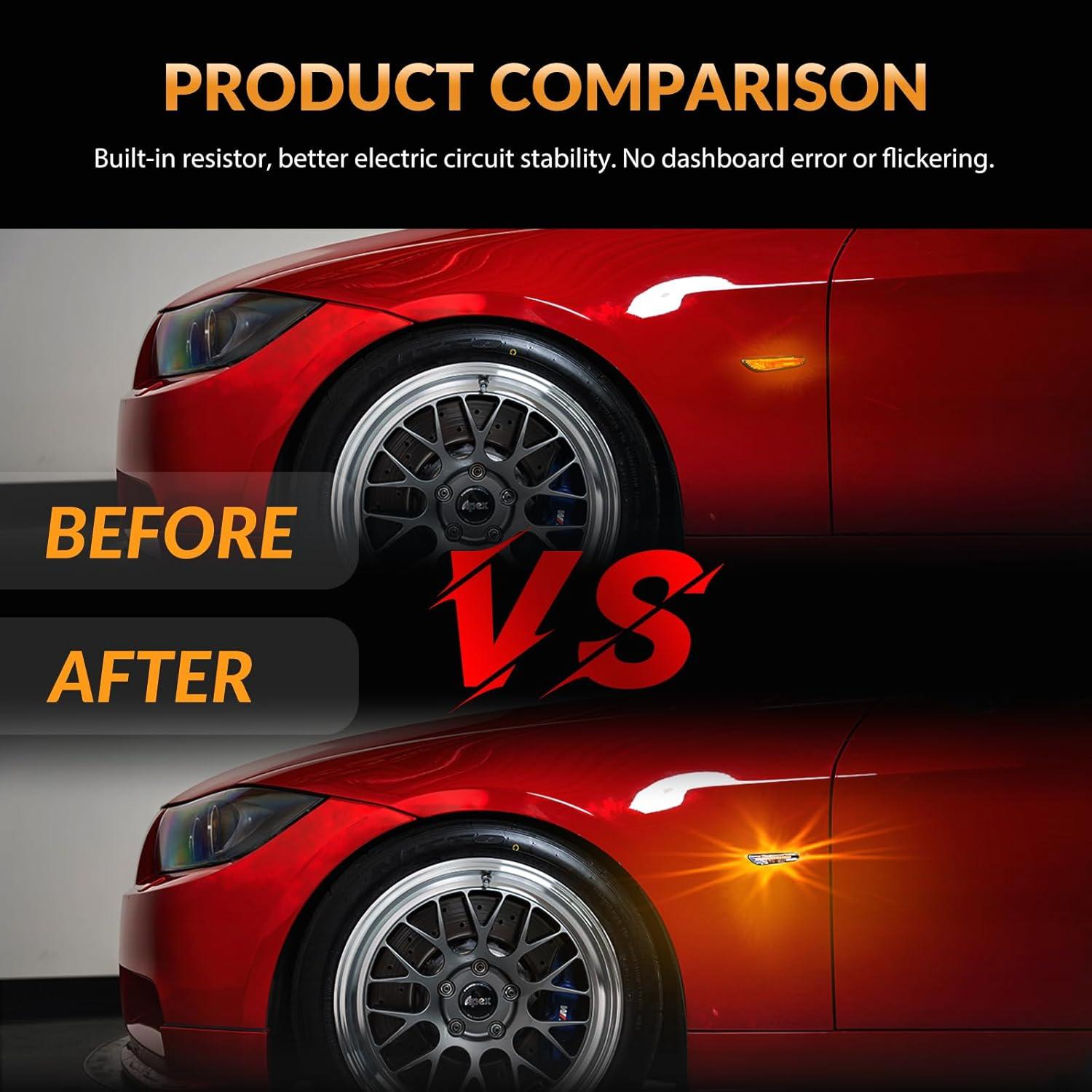 Luces de Marcador Lateral LED DERMOKA Ámbar Secuencial 2pcs