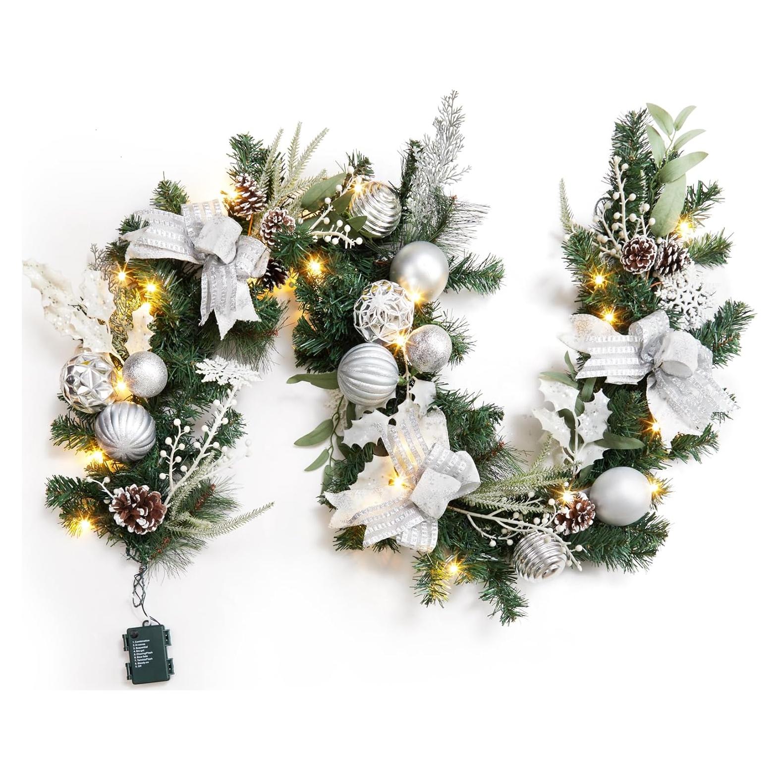 Guirnalda de Navidad GarveeHome 182 cm 20 LED Plata