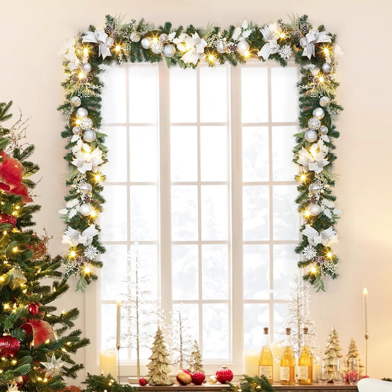 Guirnalda de Navidad GarveeHome 182 cm 20 LED Plata