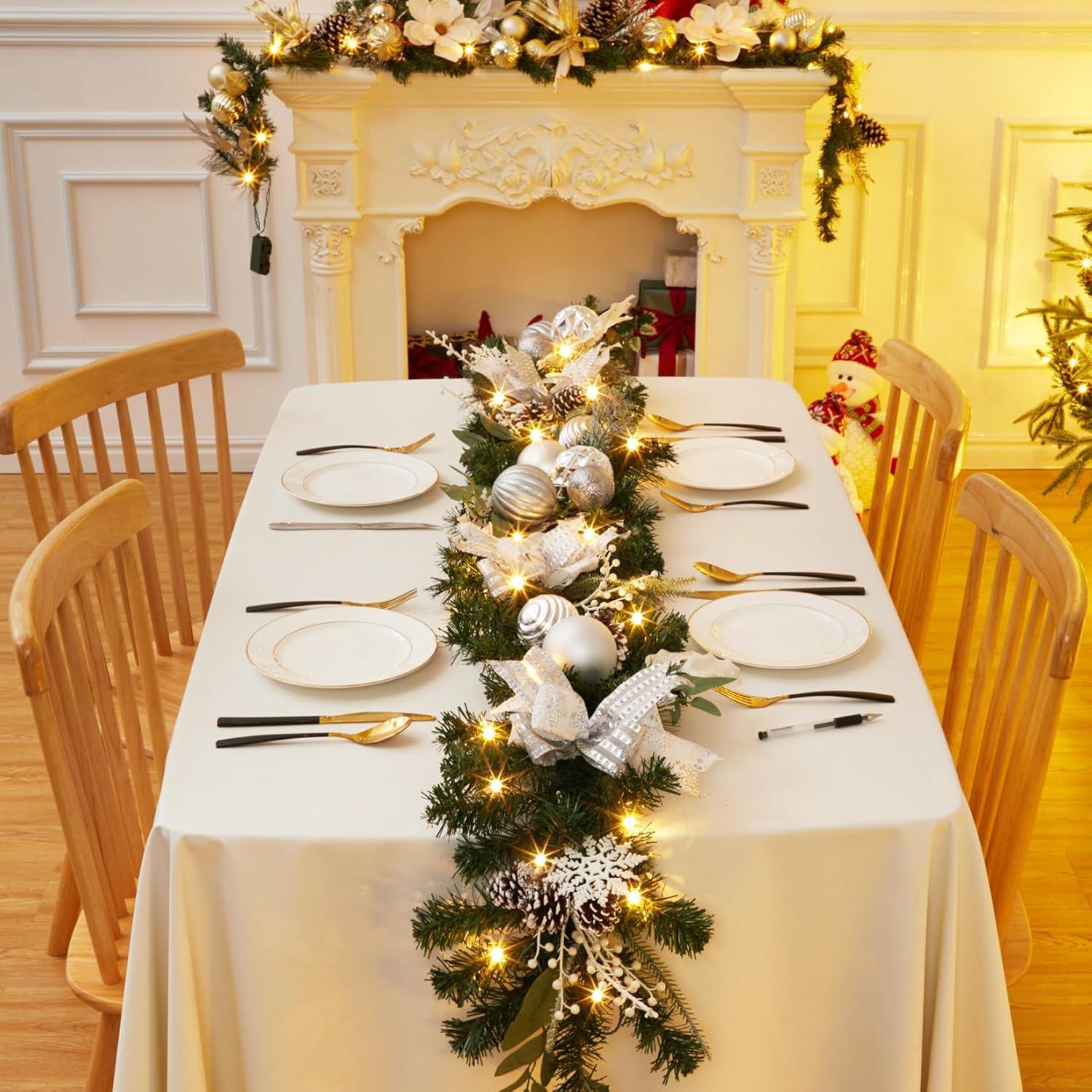 Guirnalda de Navidad GarveeHome 182 cm 20 LED Plata