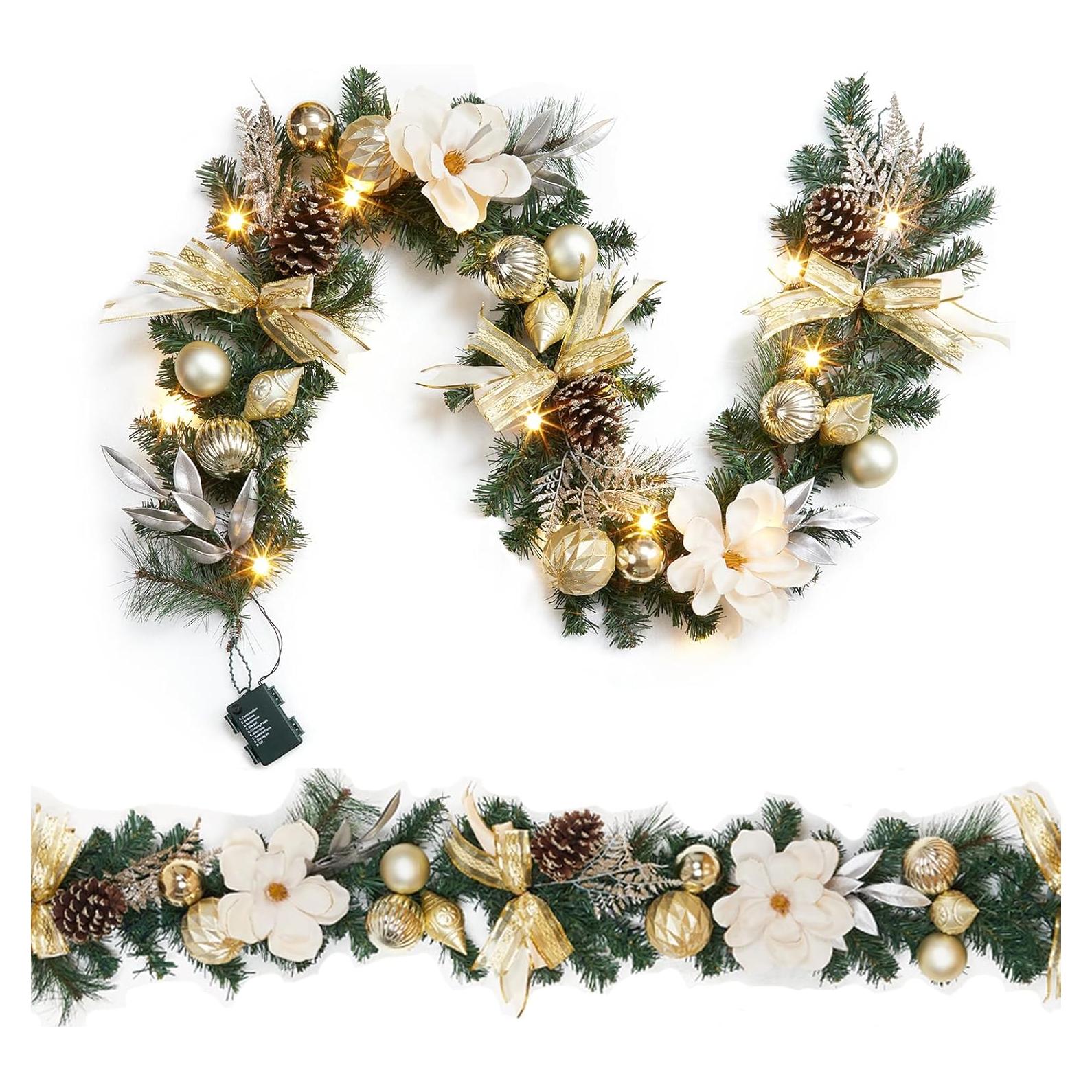 Guirnalda Navideña Iluminada GarveeHome 182 cm 20 Luces LED