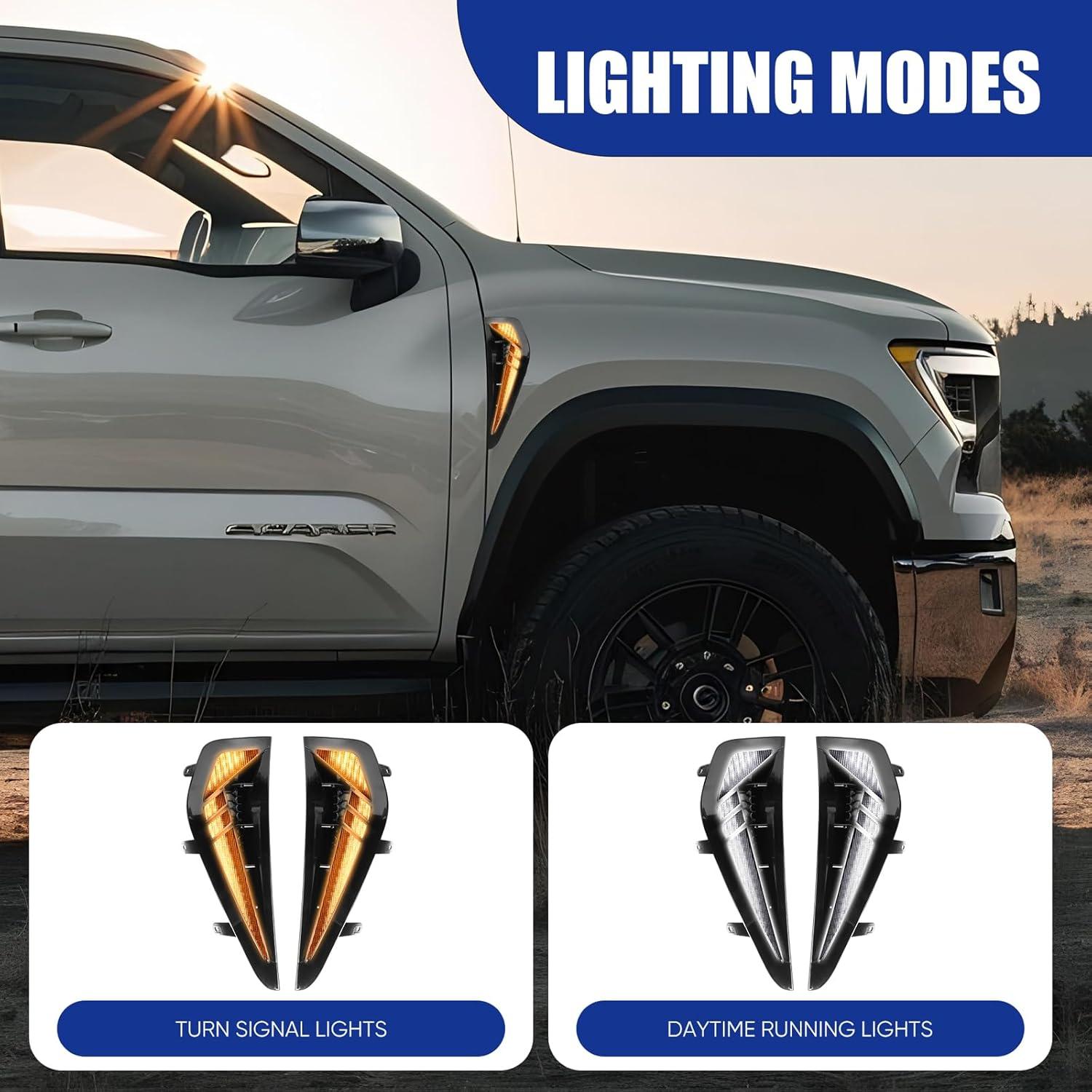 Luz de Marcador Lateral LED Wpeifc para Dodge Ram 1500 TRX 2021-2024