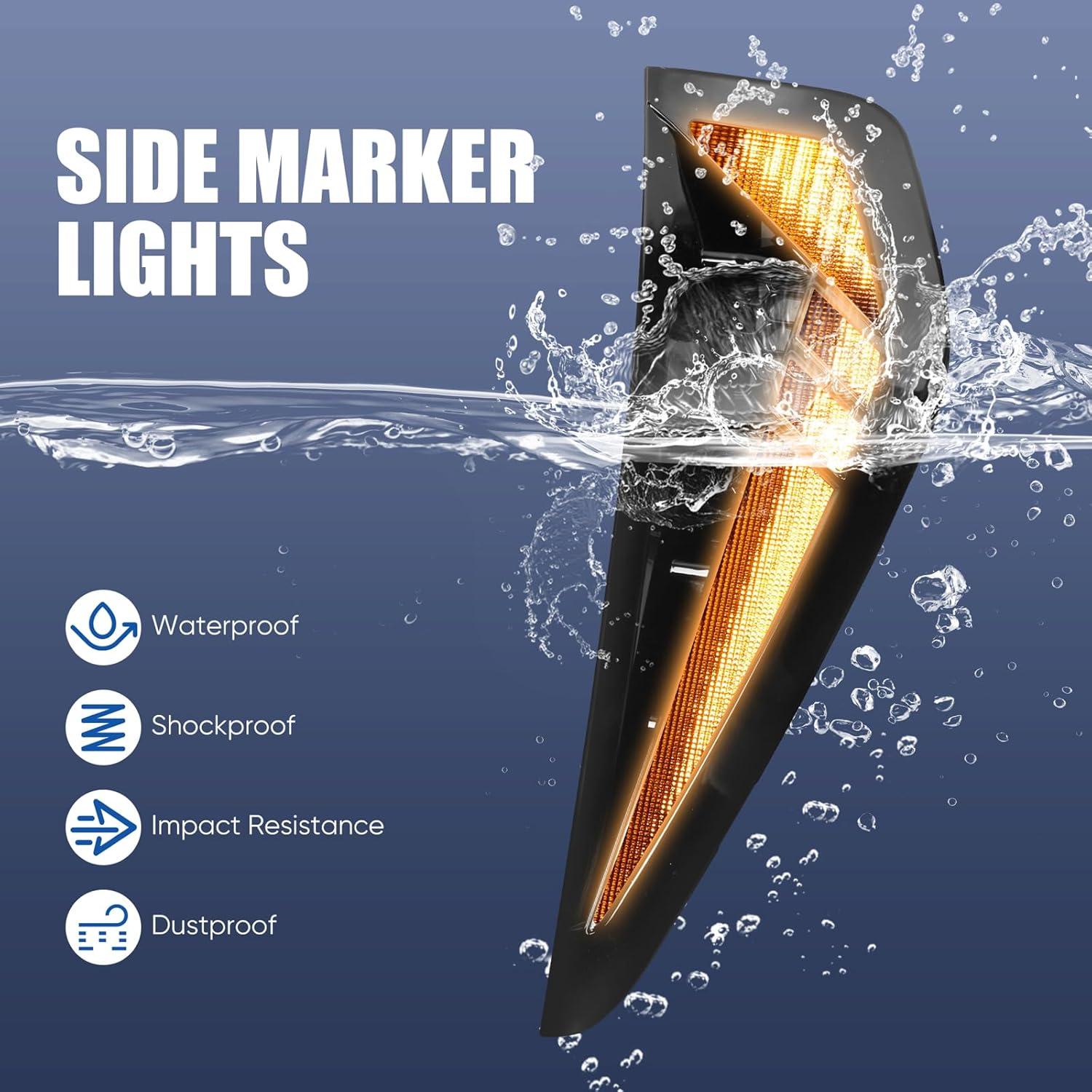 Luz de Marcador Lateral LED Wpeifc para Dodge Ram 1500 TRX 2021-2024