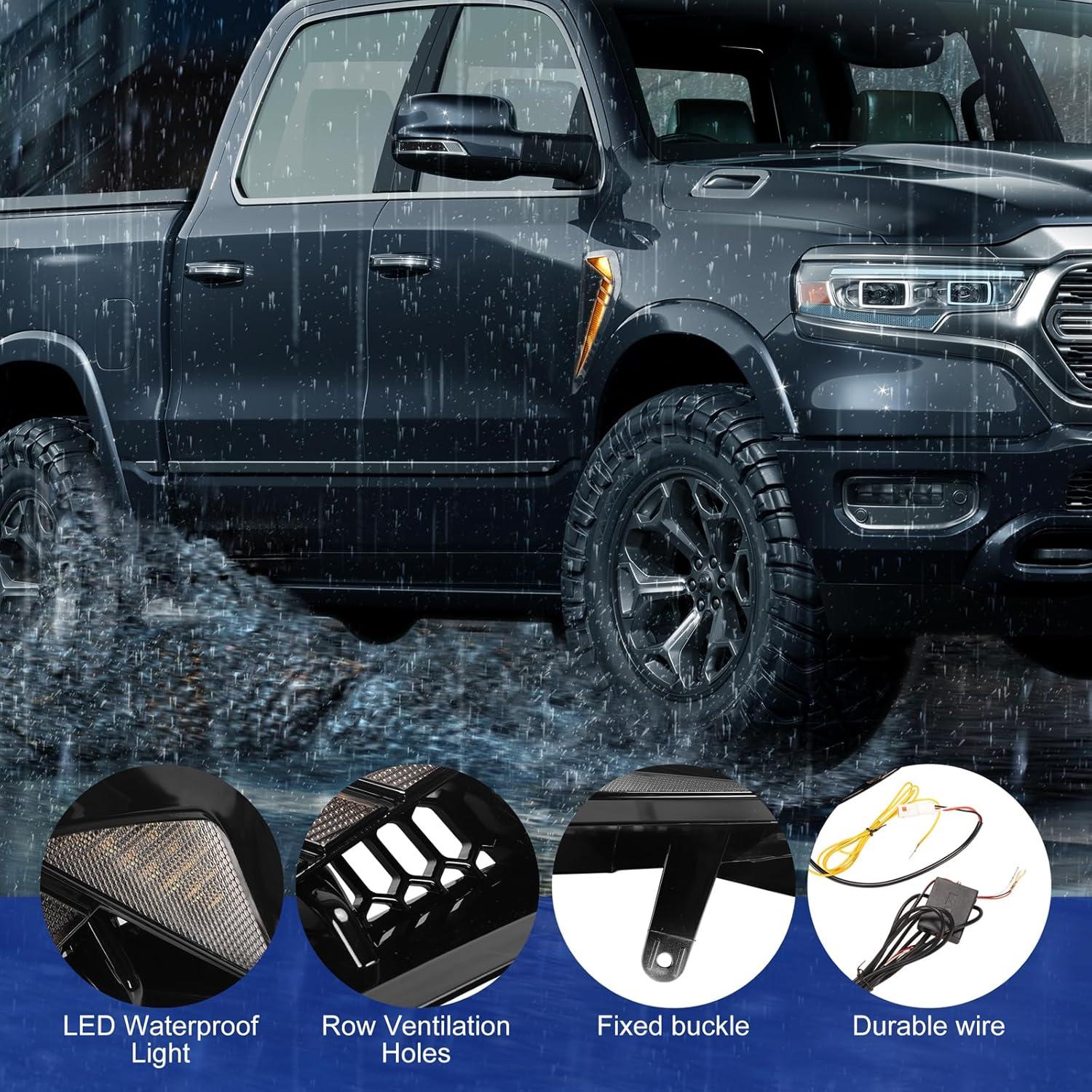 Luz de Marcador Lateral LED Wpeifc para Dodge Ram 1500 TRX 2021-2024