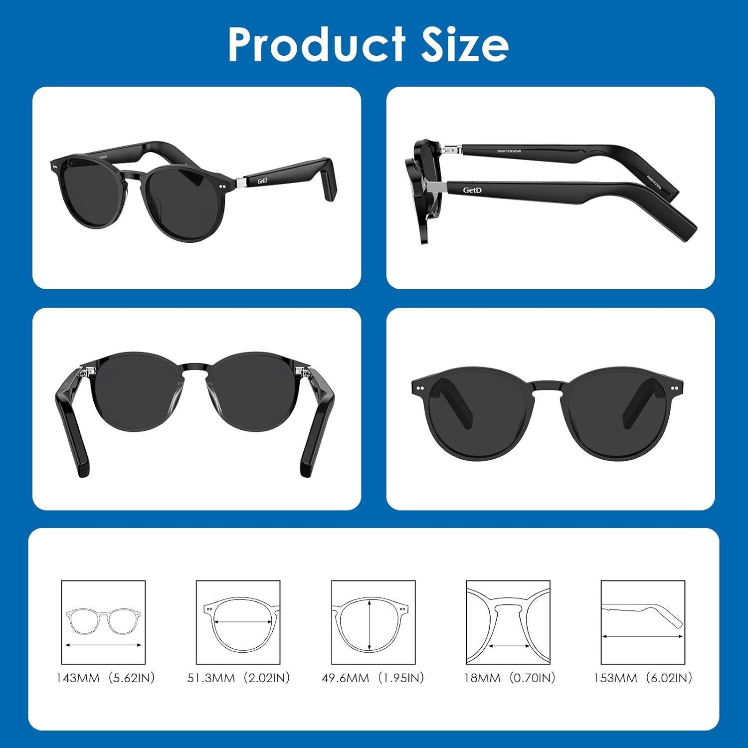 Gafas Inteligentes GetD con Bluetooth y Traducción AI