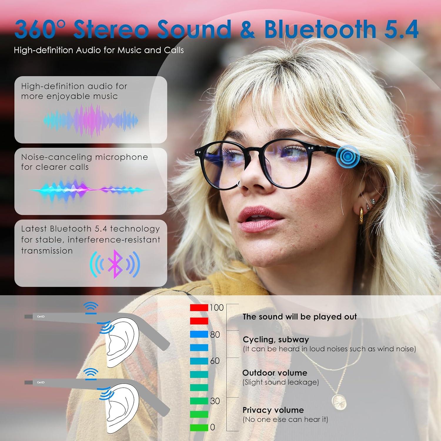 Gafas Inteligentes GetD Fotocromáticas Bluetooth 5.4