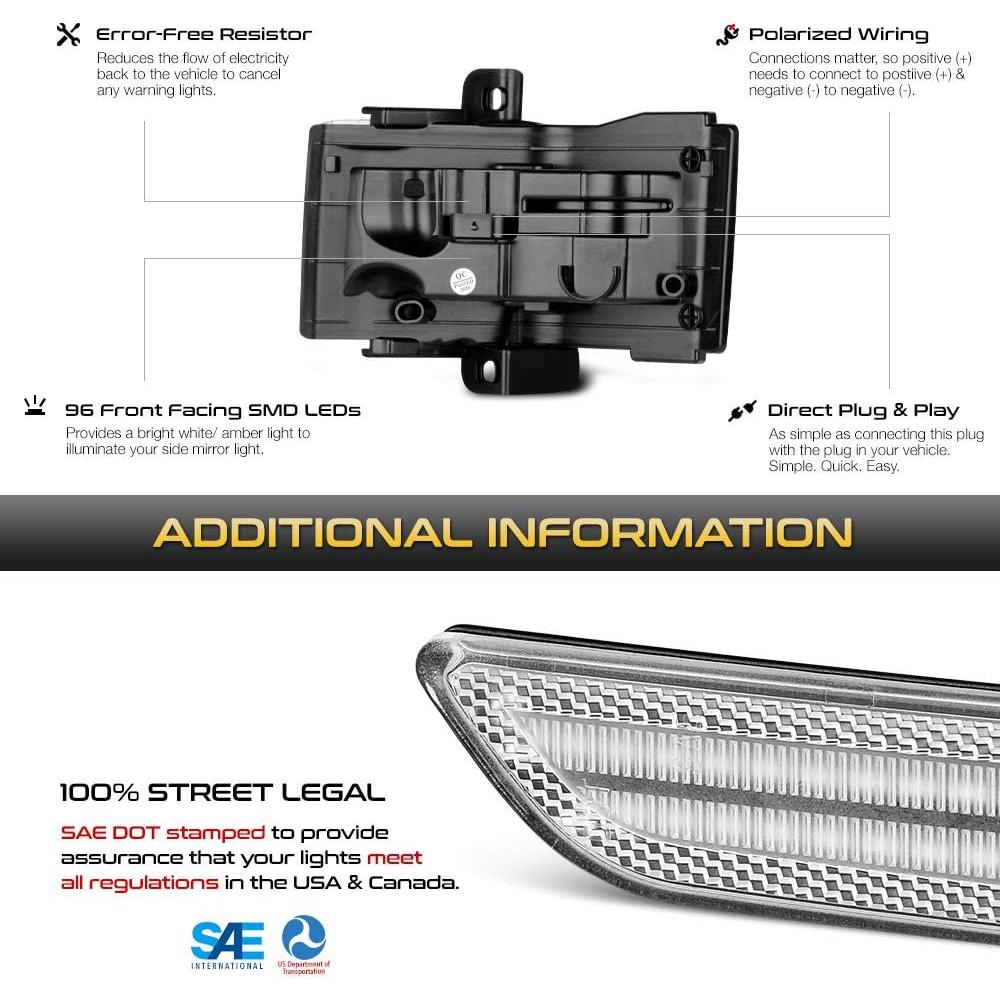 Luz de indicador de espejo lateral VIPMOTOZ para Ford F-Series 2017-2022