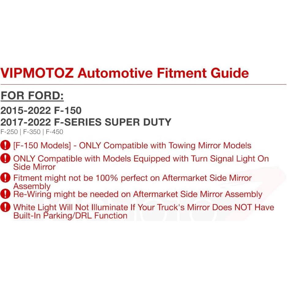 Luz de indicador de espejo lateral VIPMOTOZ para Ford F-Series 2017-2022