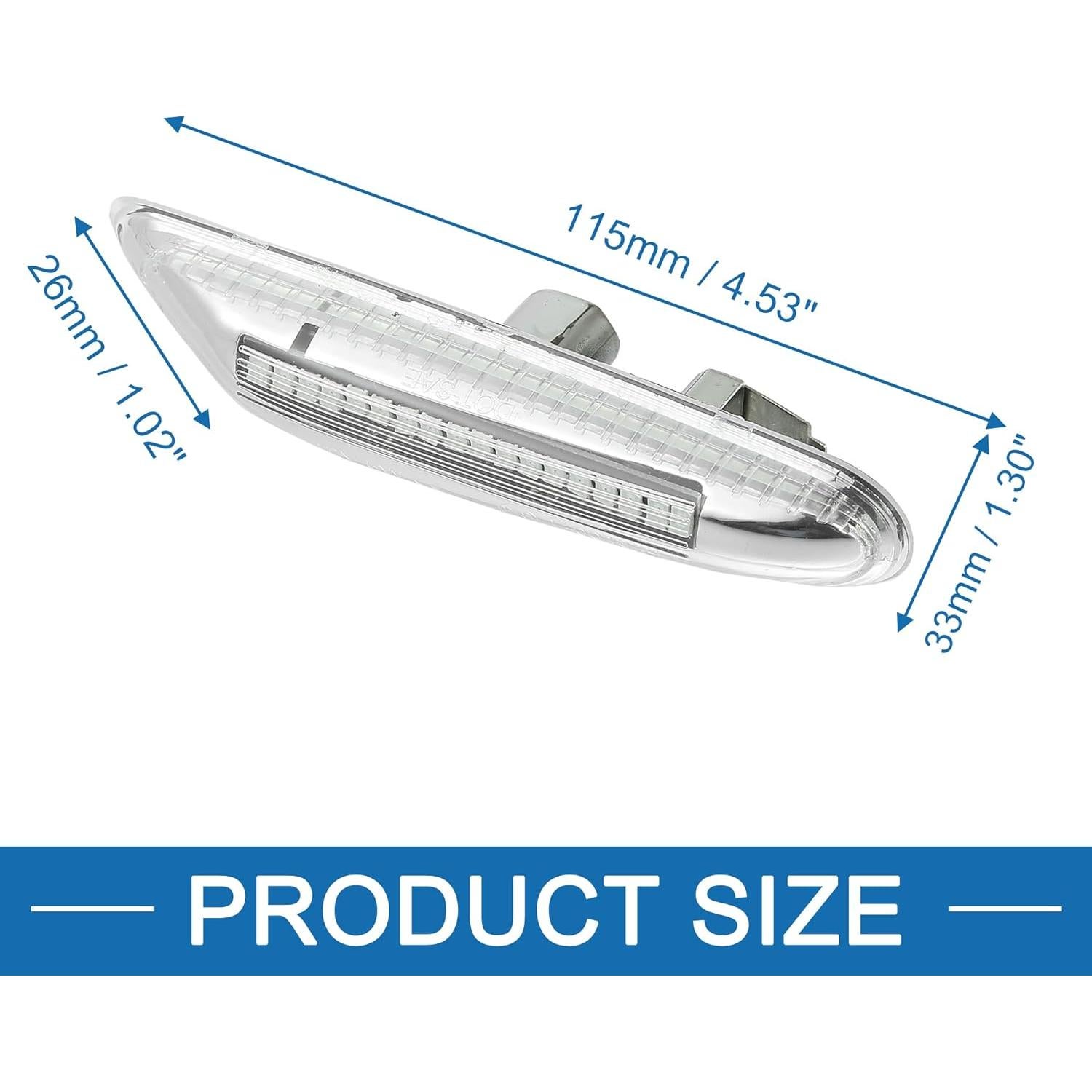 Luces de señal de giro lateral LED A ABSOPRO para BMW 530i 2004-2007 (Juego de 2)