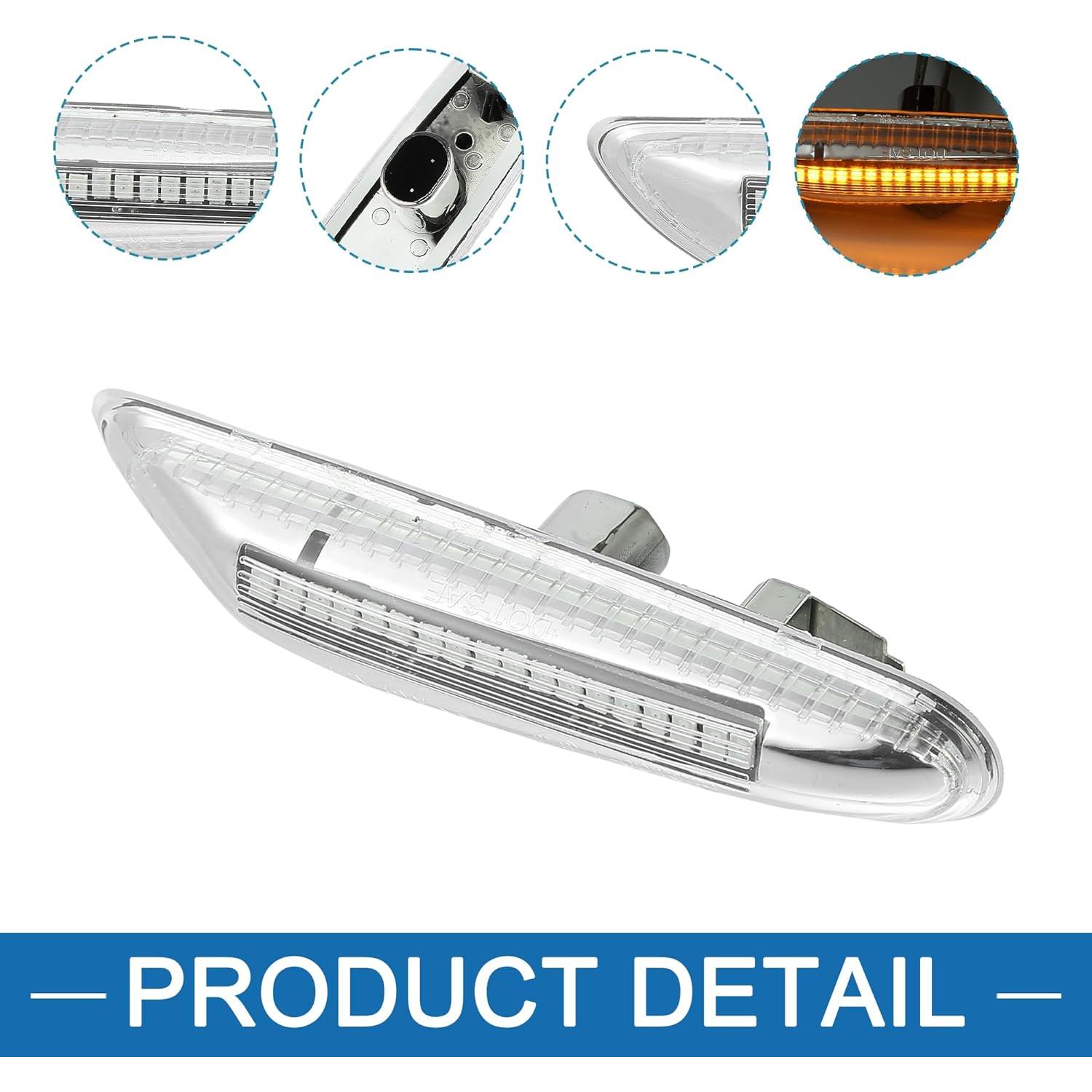 Luces de señal de giro lateral LED A ABSOPRO para BMW 530i 2004-2007 (Juego de 2)
