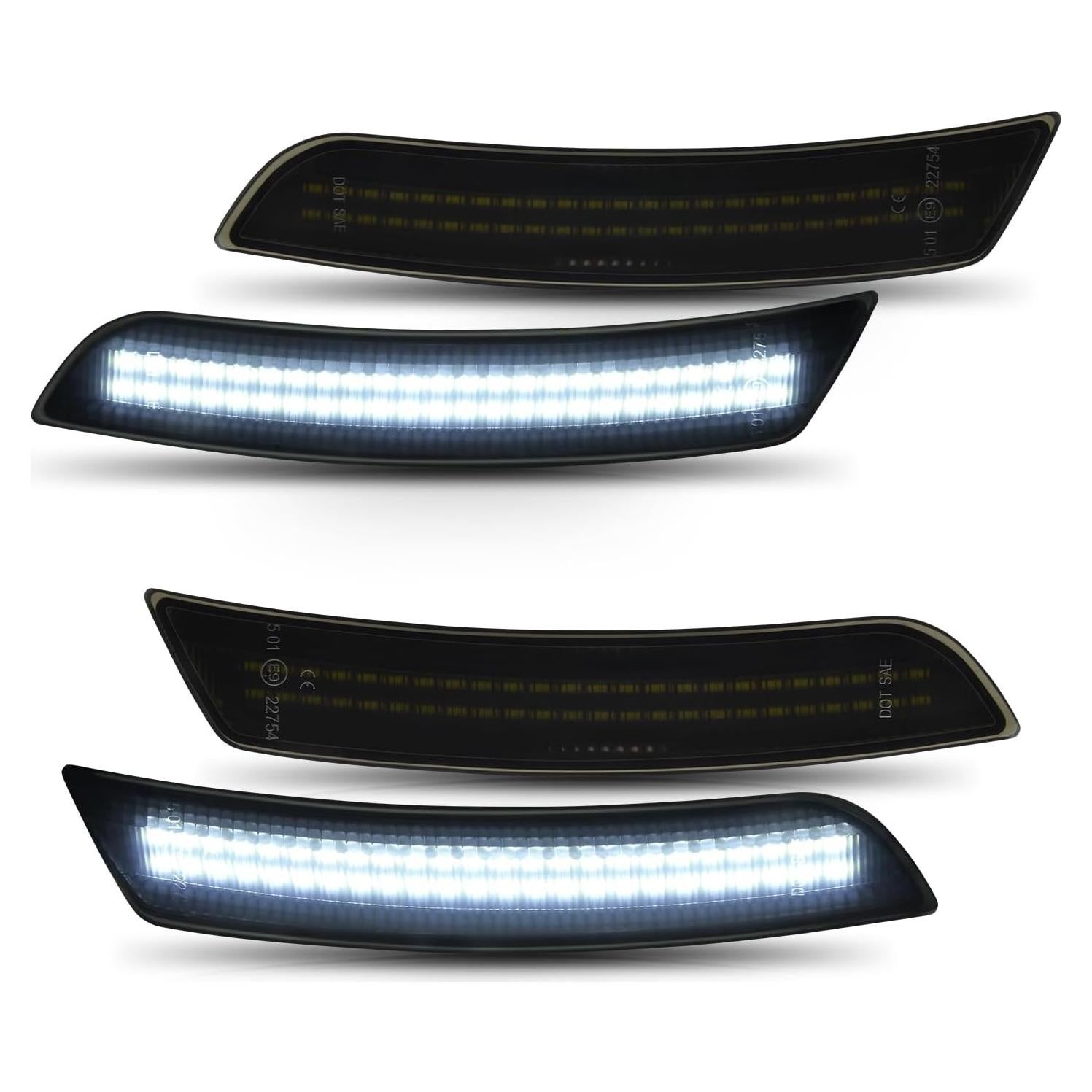 Luces de Marcador Lateral LED Asgohme Ahumadas para Chevy Camaro 2016-2023