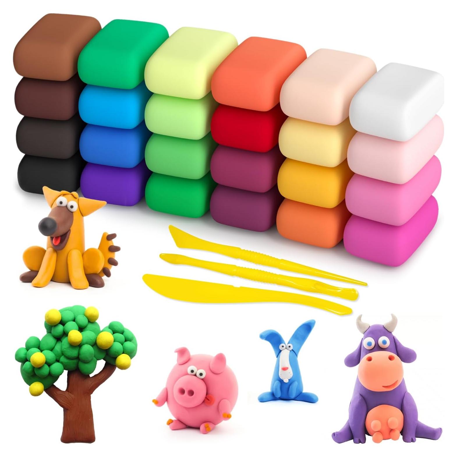 Ecurfu Arcilla Secada al Aire 24 Colores para Niños