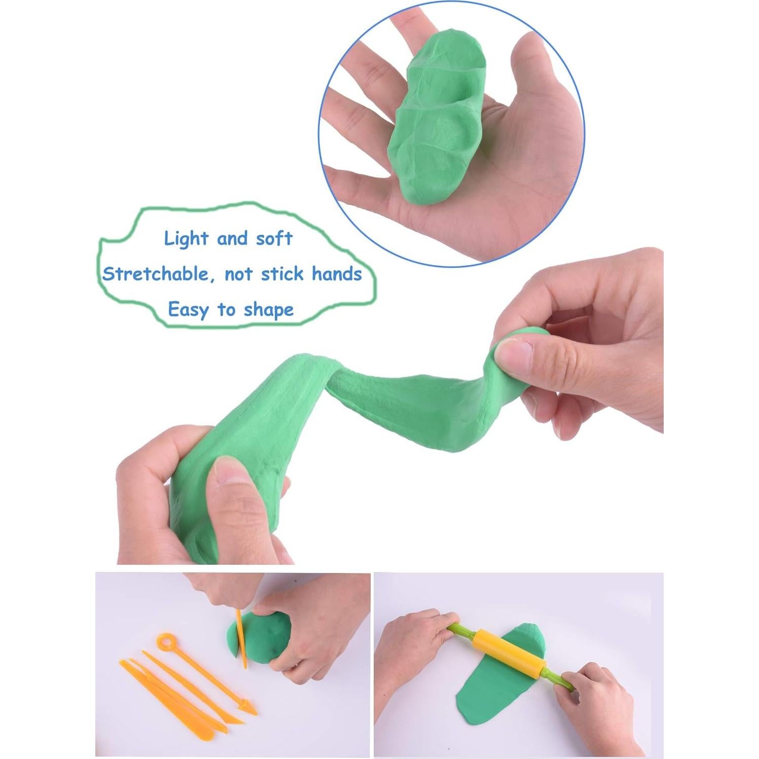 Ecurfu Arcilla Secada al Aire 24 Colores para Niños