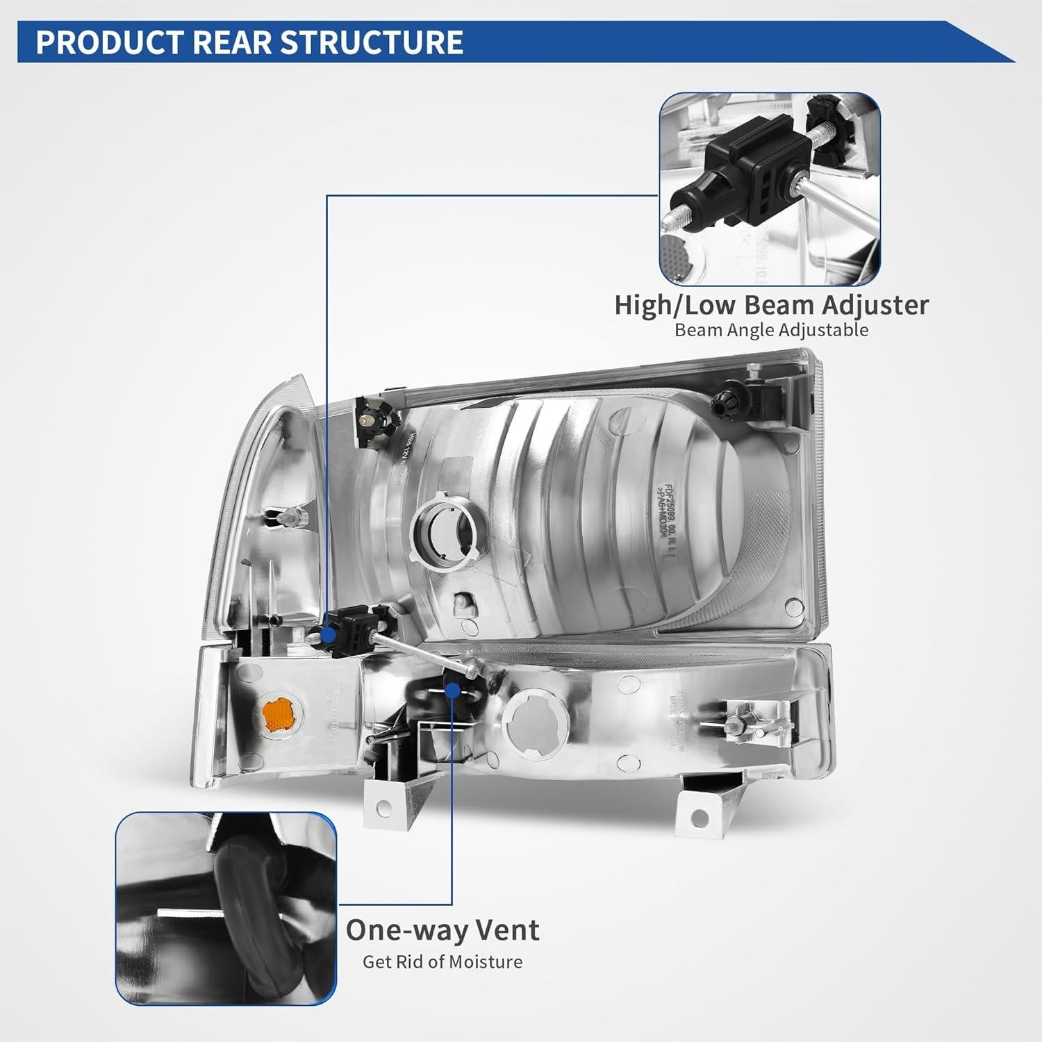 Faros OEDRO para Ford F250/F350/F450/F550 1999-2004