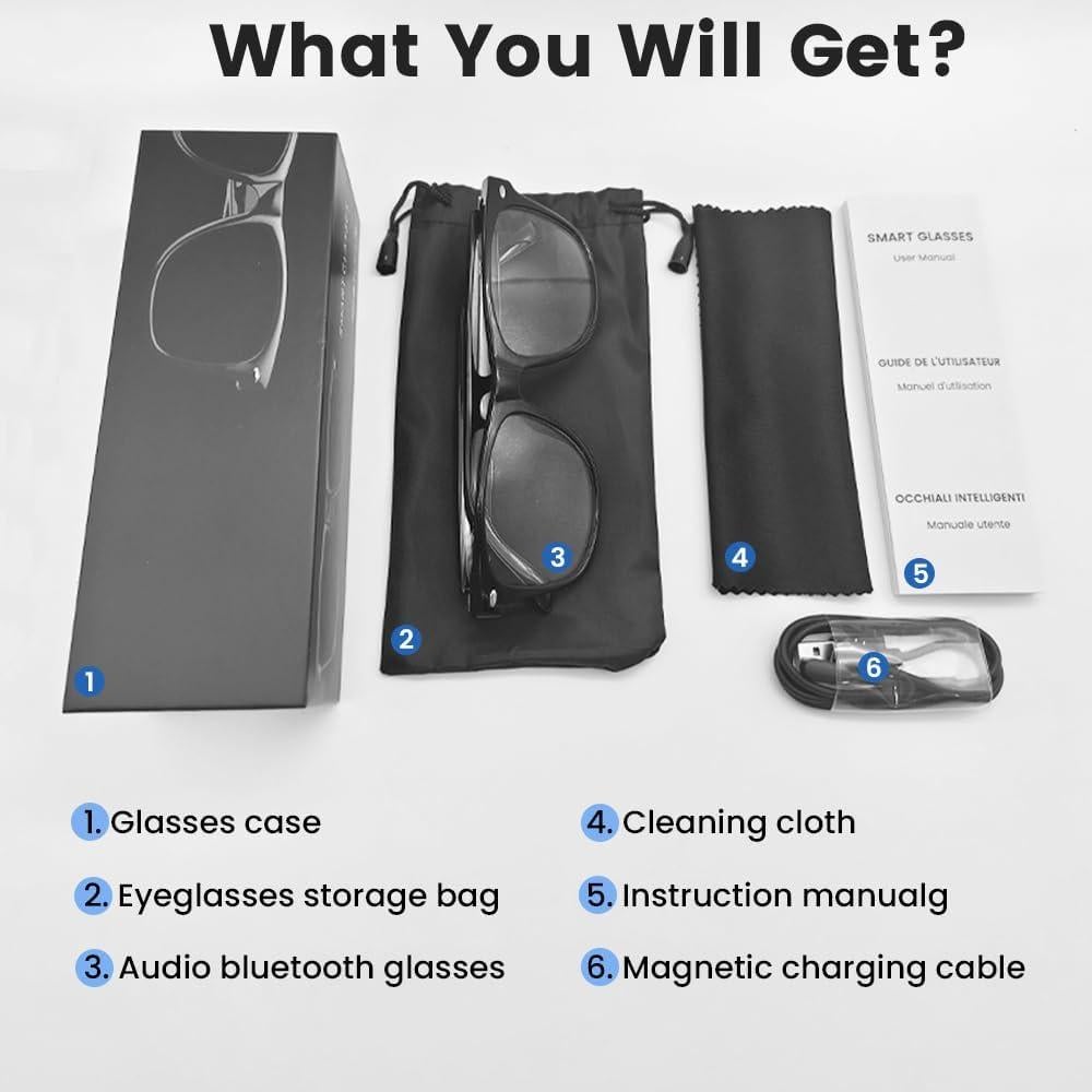 Gafas Bluetooth Inteligentes Yeabomy Negras UV Control Táctil