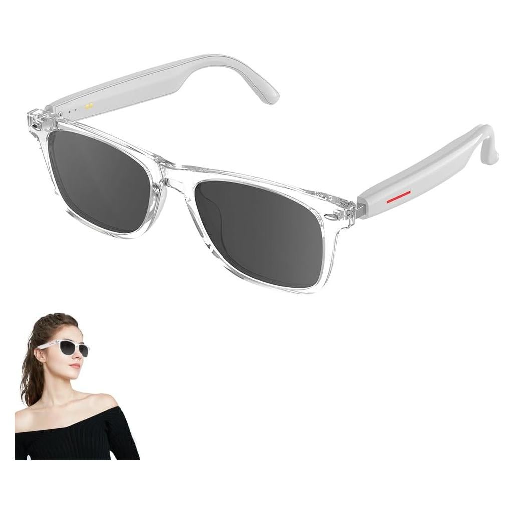Gafas Bluetooth Inteligentes Yeabomy Blancas UV Control Táctil