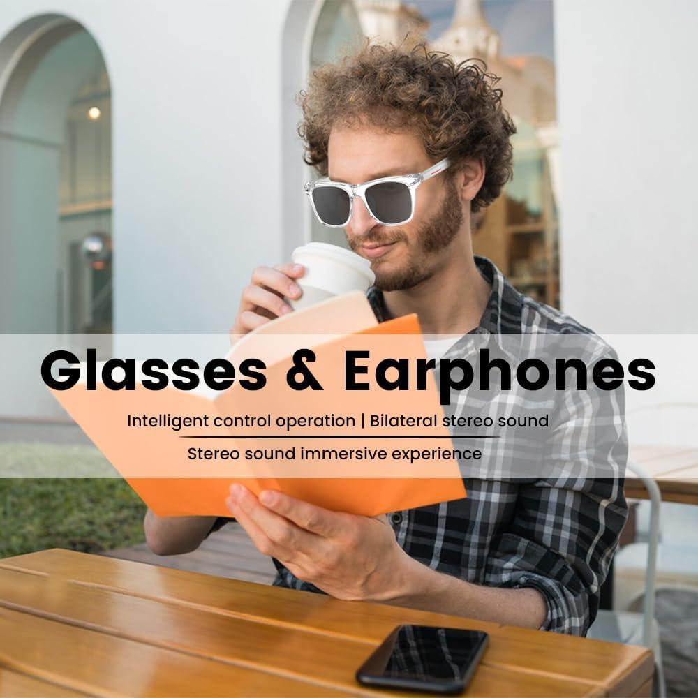 Gafas Bluetooth Inteligentes Yeabomy Blancas UV Control Táctil