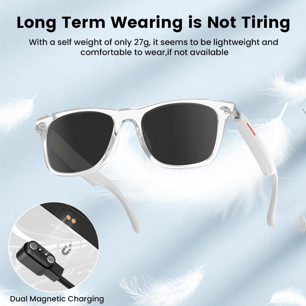 Gafas Bluetooth Inteligentes Yeabomy Blancas UV Control Táctil