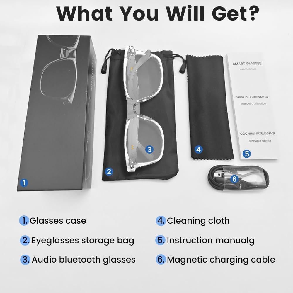 Gafas Bluetooth Inteligentes Yeabomy Control Táctil UV