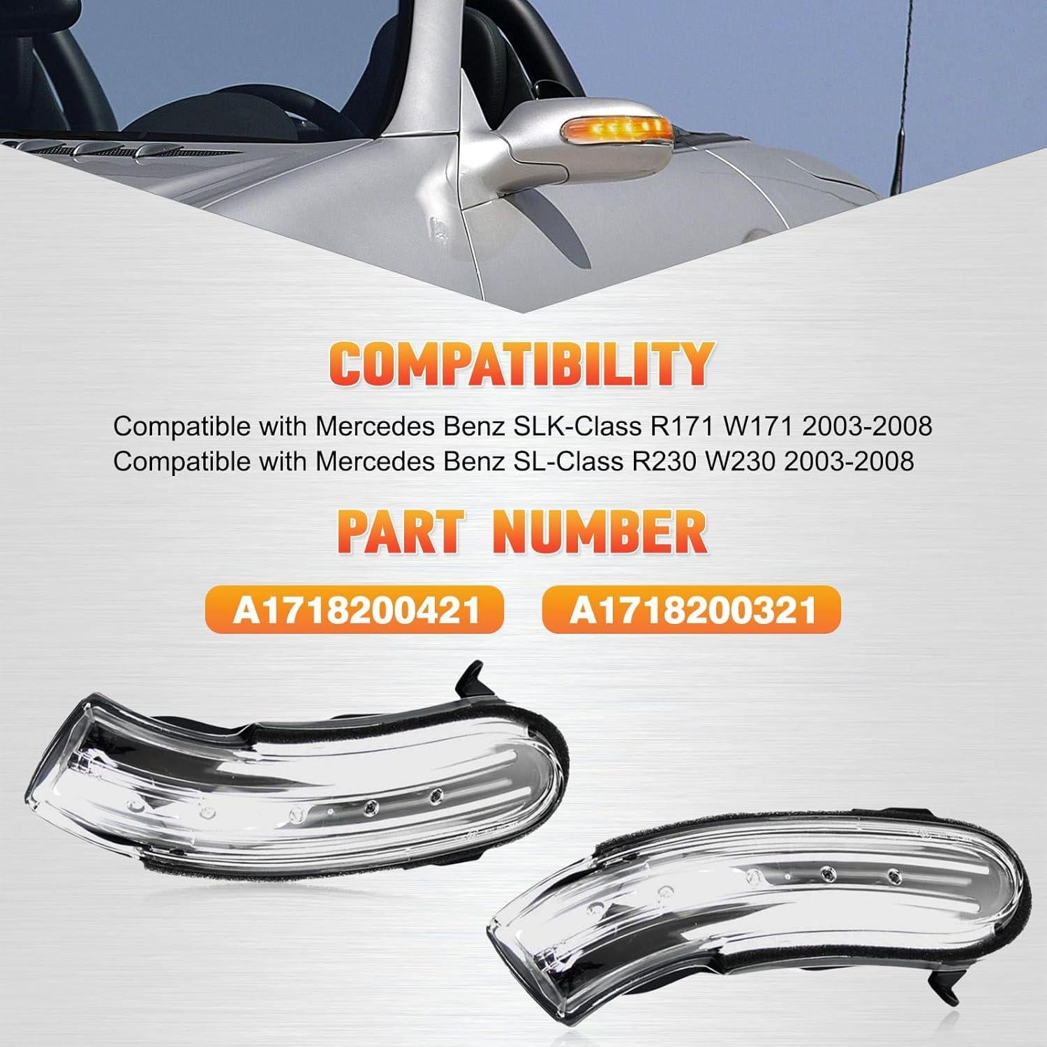 Luz de señal de giro LED ámbar RAGBUSCLE para Mercedes 2003-2008