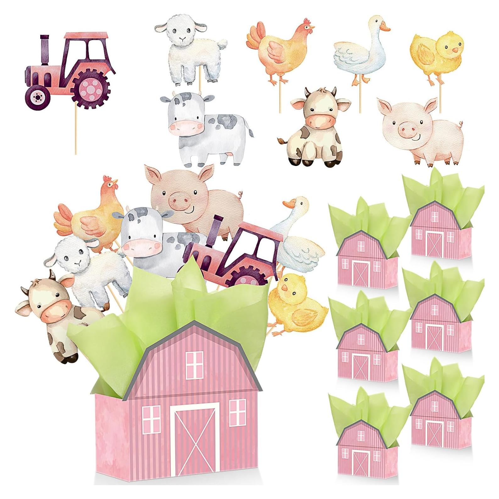 Centros de Mesa Animales de Granja 122 Pcs Seenelling