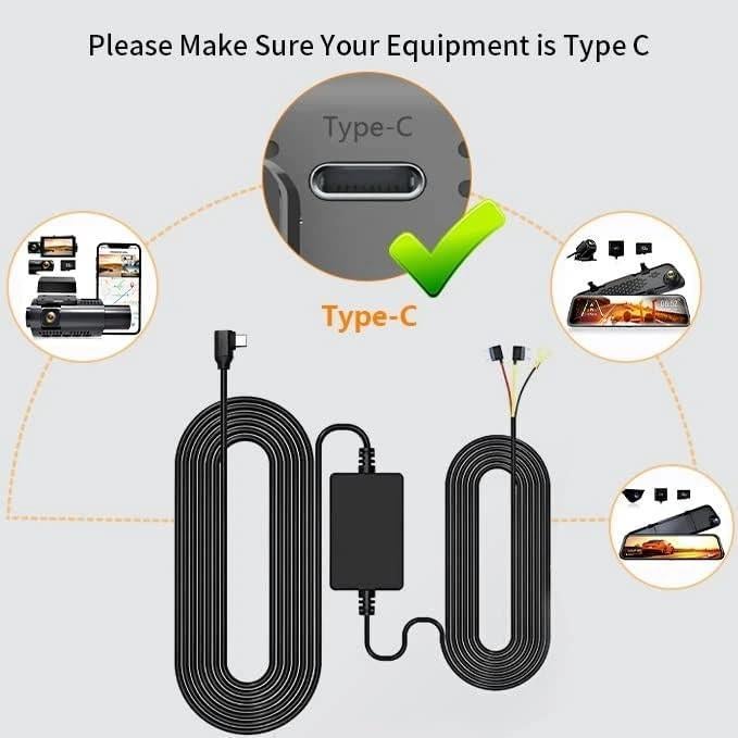 Kit de Cableado Duro WOLFBOX USB Tipo-C 3.51m para Cámara