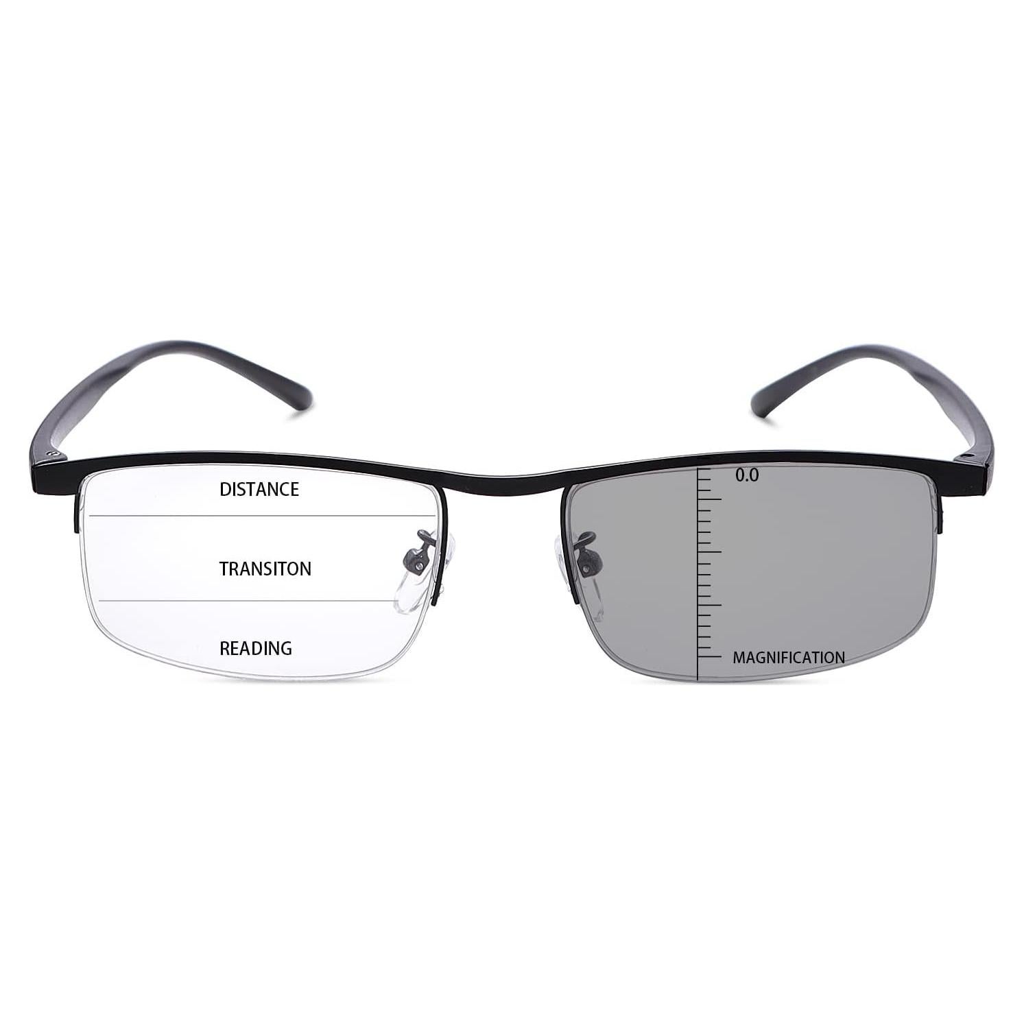 Gafas de lectura multifocal fotoquímicas UV 1.5x negras