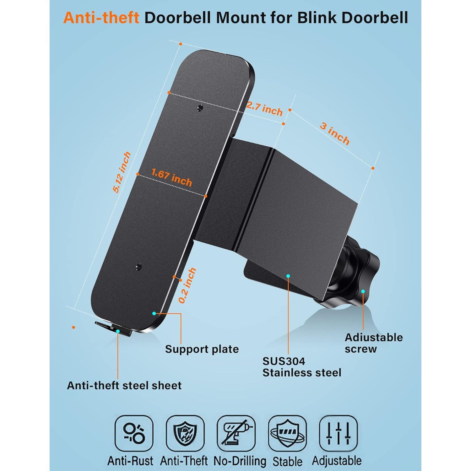 Soporte Antirrobo para Timbre de Video Blink - KTCEFE Negro