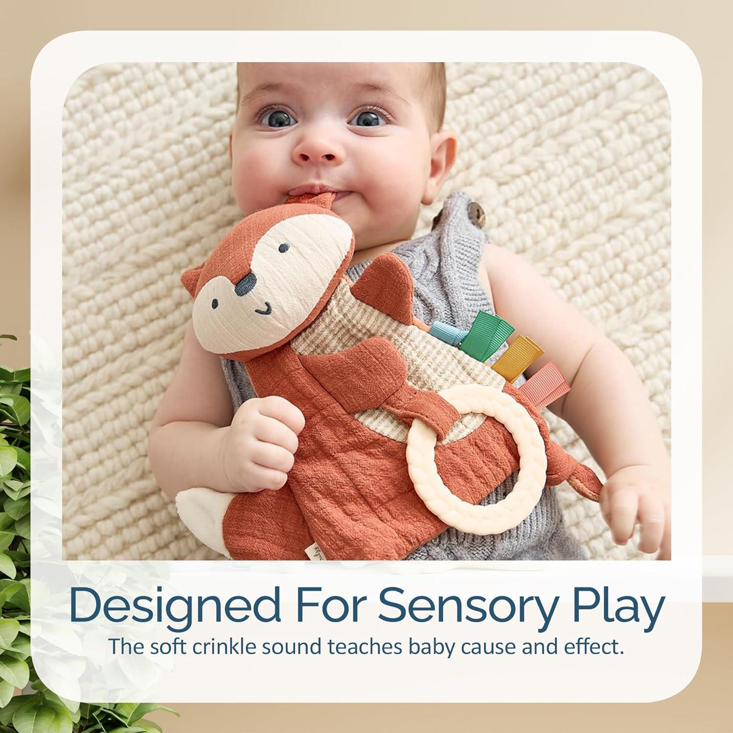 Juguete Sensorial Itzy Ritzy Zorro Crinkle para Bebés