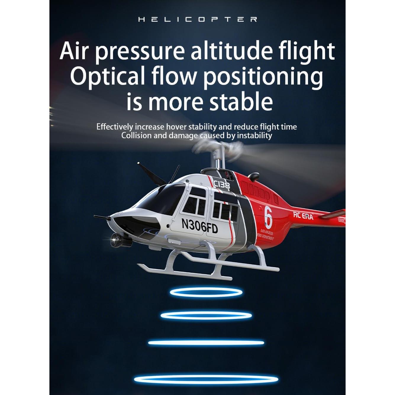 Helicóptero RC FLYCOLOR C138 6CH Giroscopio Estable RTF