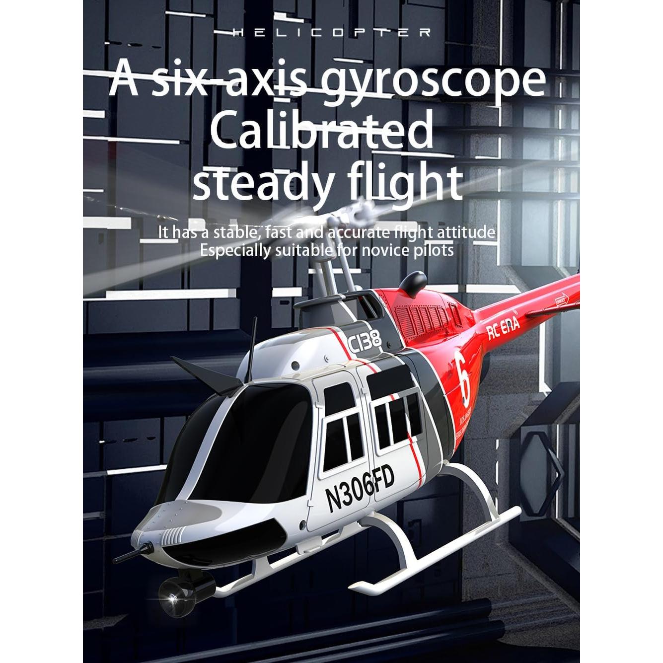 Helicóptero RC FLYCOLOR C138 6CH Giroscopio Estable RTF