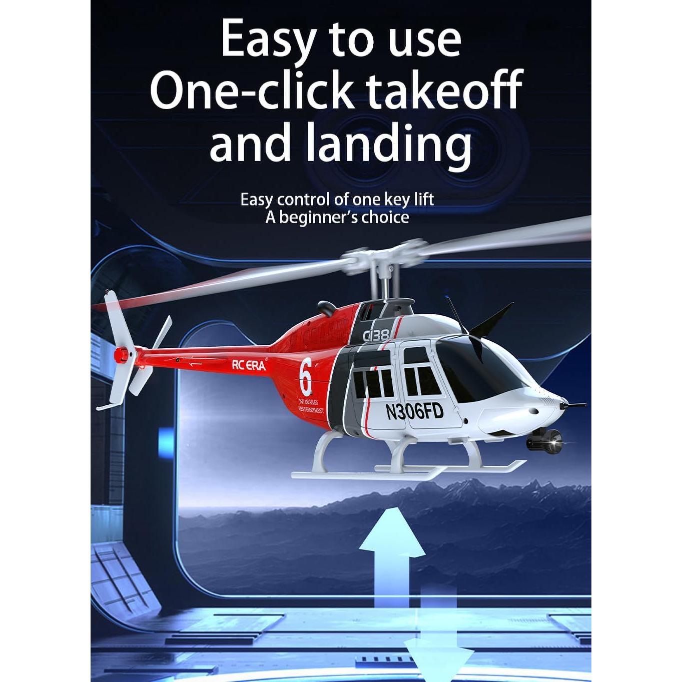 Helicóptero RC FLYCOLOR C138 6CH Giroscopio Estable RTF