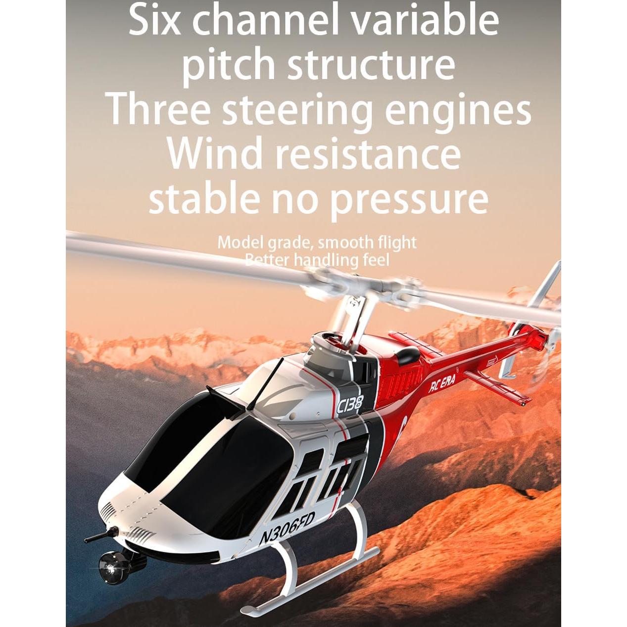 Helicóptero RC FLYCOLOR C138 6CH Giroscopio Estable RTF