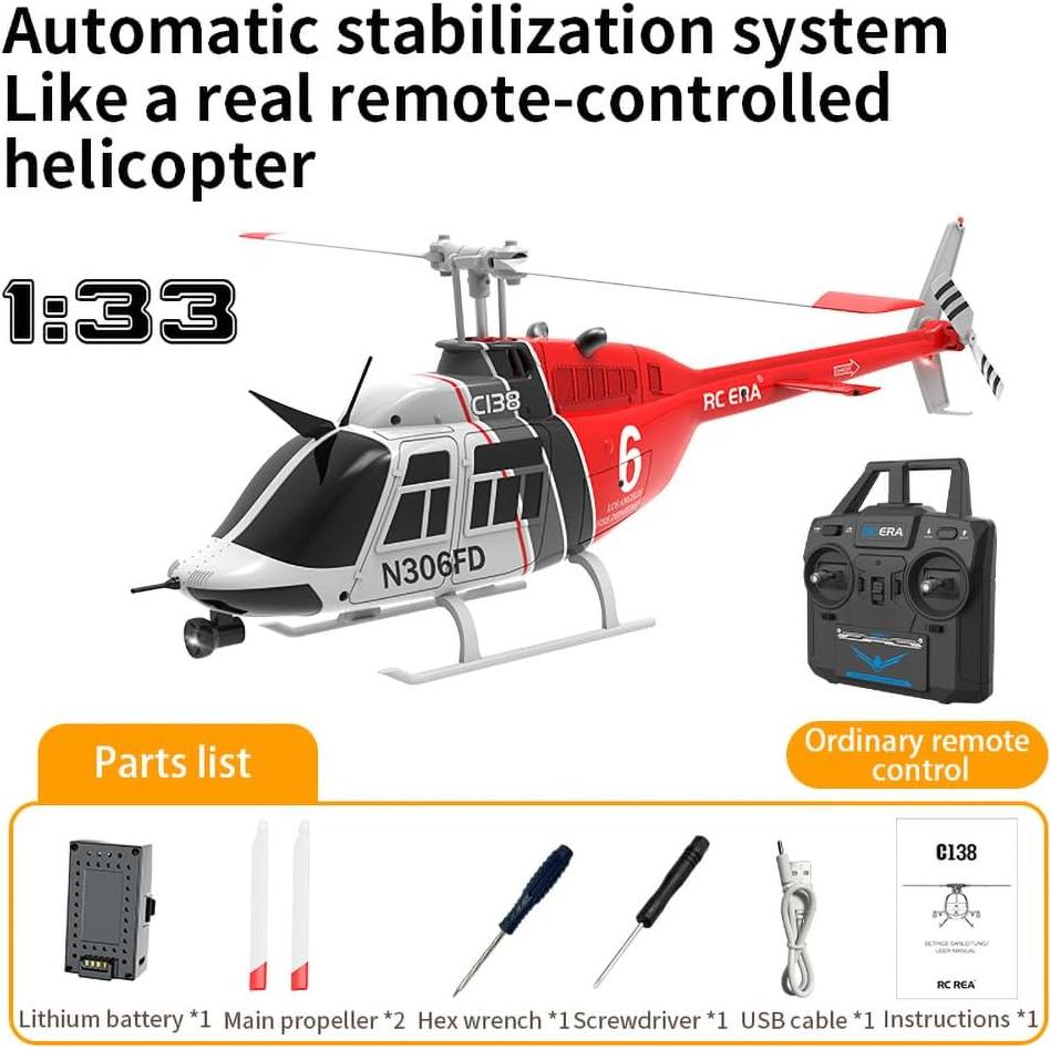 Helicóptero RC FLYCOLOR C138 6CH Giroscopio Estable RTF
