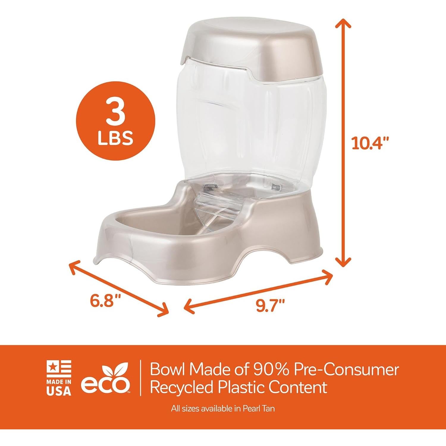 Comedero Automático Petmate Pet Cafe 2,72 kg Plata Perlescente