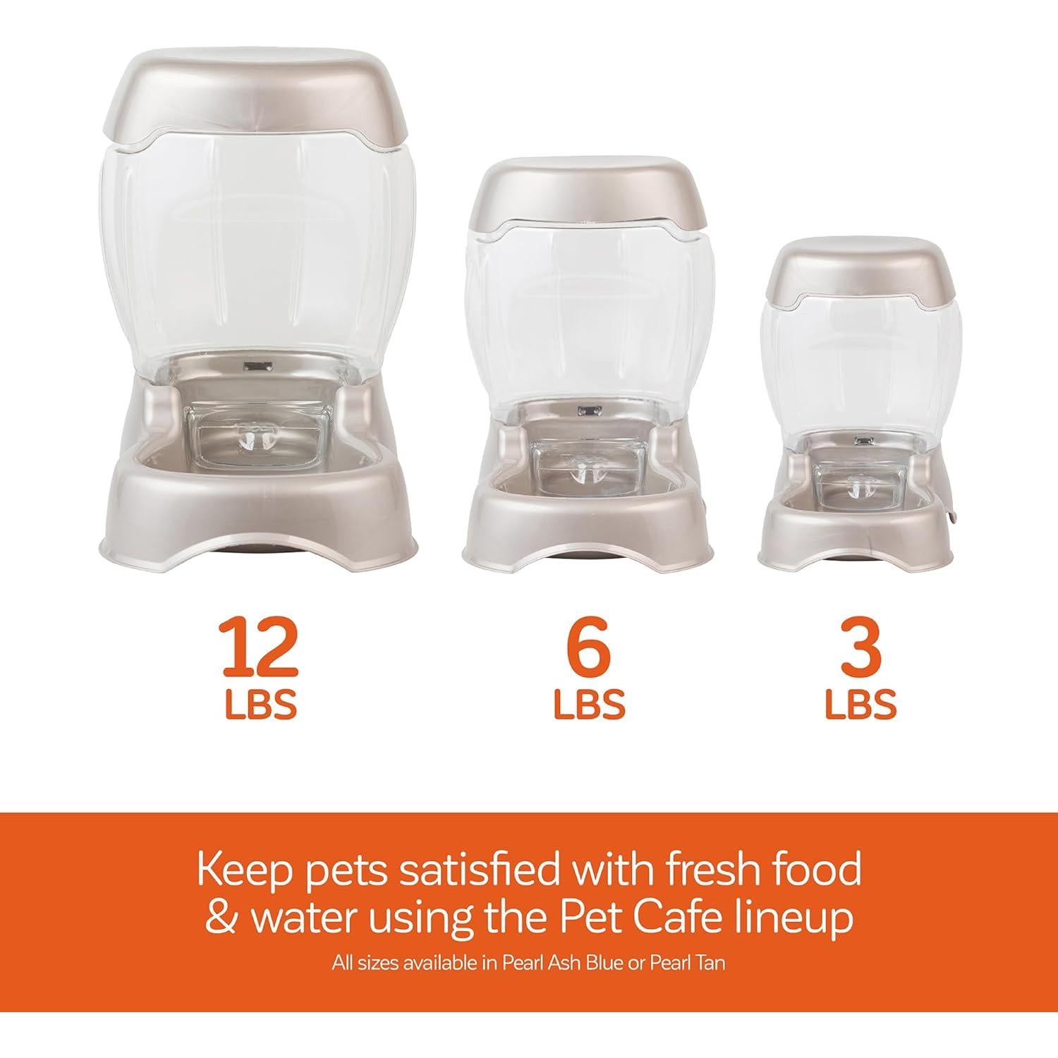 Comedero Automático Petmate Pet Cafe 2,72 kg Plata Perlescente