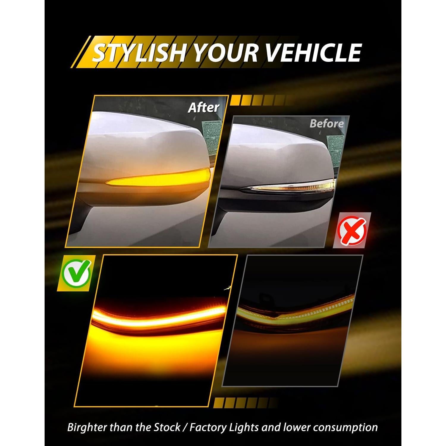 Espejos Laterales LED Secuenciales LESAUCE para Toyota Tacoma 2016-2023