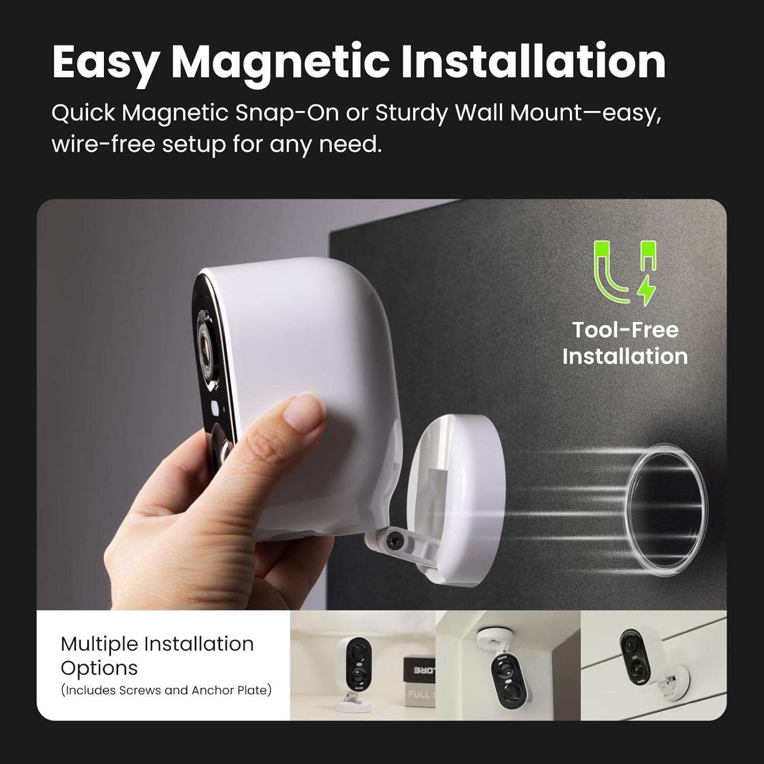 Cámara de Seguridad Kiwibit 2K Inalámbrica con AI y Noche Color