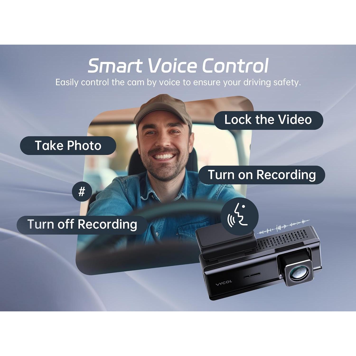 Cámara Dash 2.5K Vycol Orbit 1 con WiFi y Tarjeta 32GB