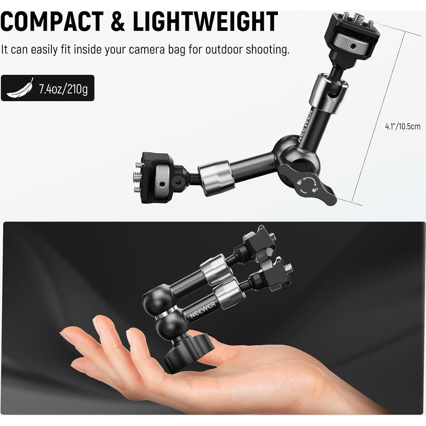 Brazo Mágico Articulado NEEWER ST07 18 cm 360° para Cámara