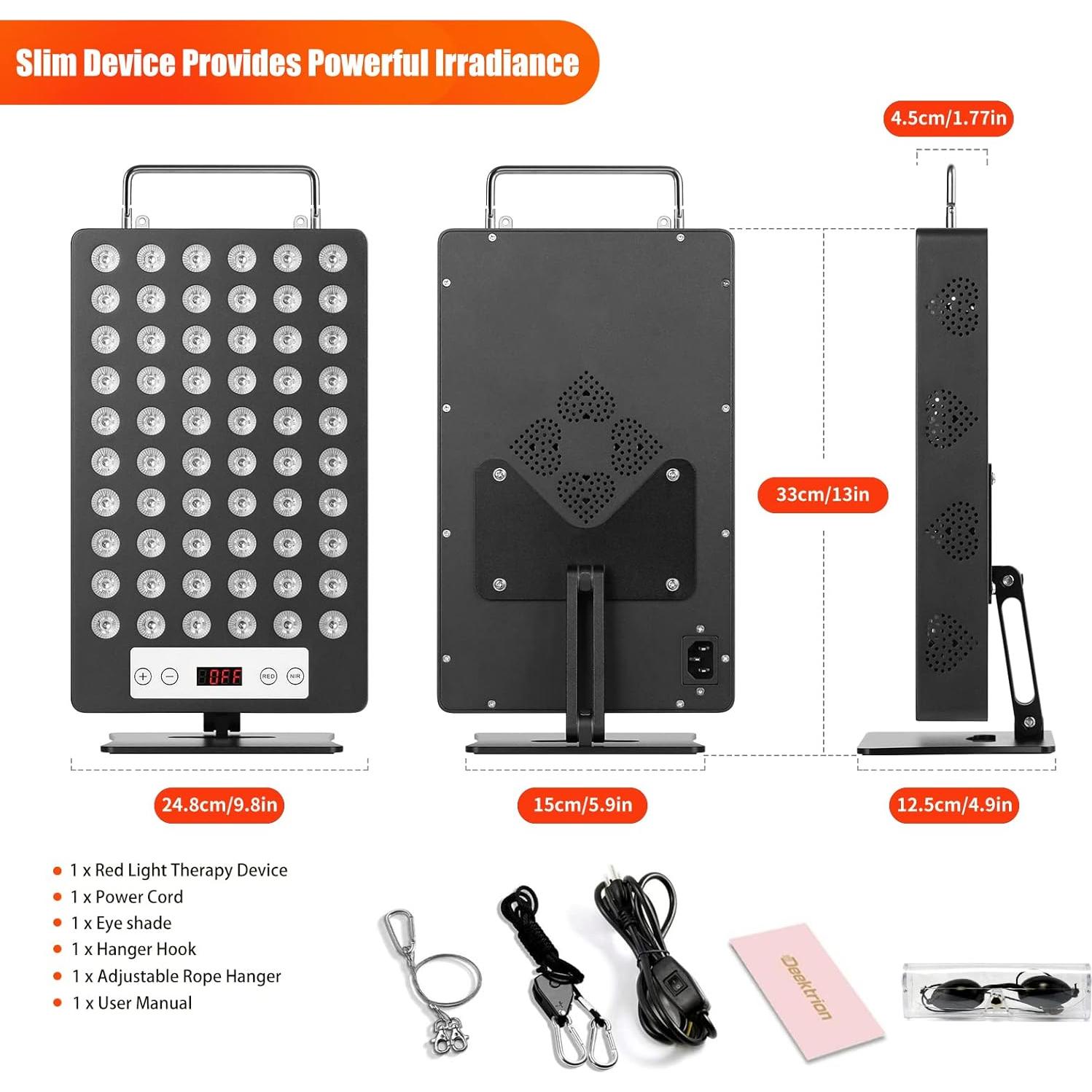 Panel de Terapia de Luz Roja iPlantop 60 LEDs 660nm 850nm