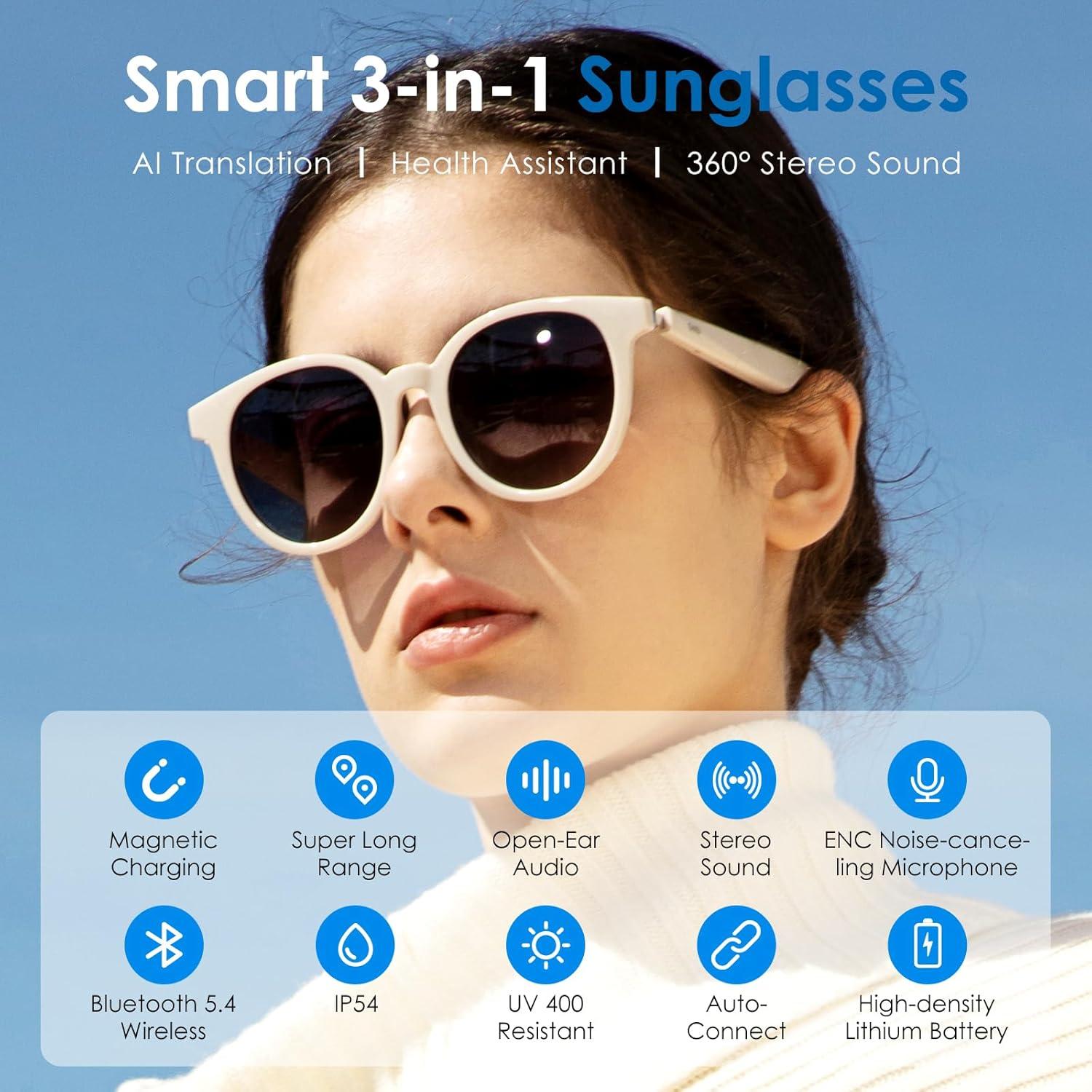 Gafas de sol inteligentes GetD con traducción AI y Bluetooth