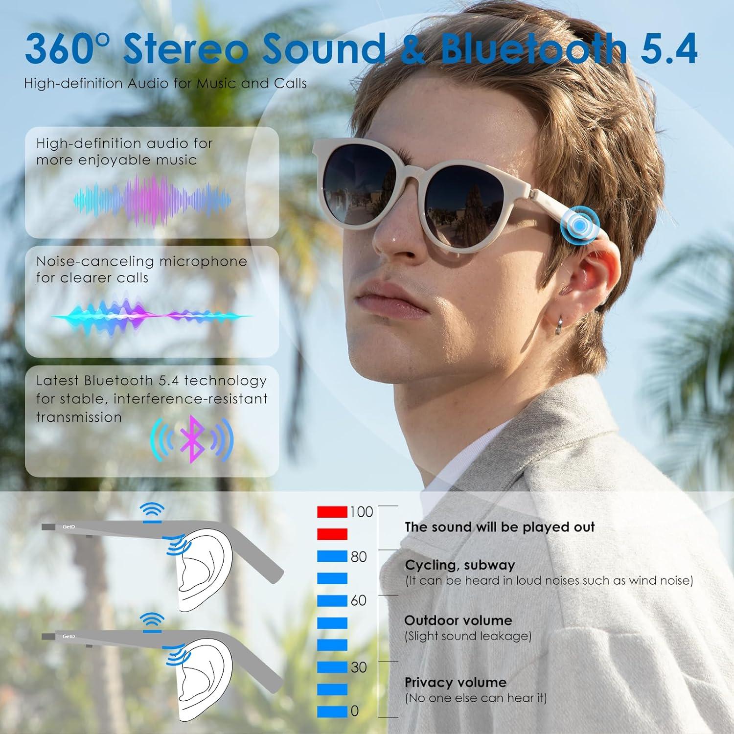 Gafas de sol inteligentes GetD con traducción AI y Bluetooth
